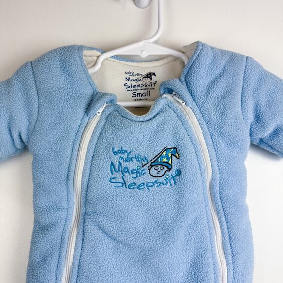 Baby Merlin’s Magic Sleepsuit Blue Fleece - Small 3-6 Months 12-18lbs - Picture 2 of 7